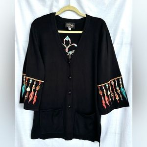 Bob Mackie Wearable Art cardigan